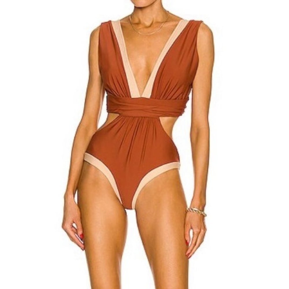 Johanna Ortiz Dark Skin Brown All Spice Beloved One Piece Women's Swimwear